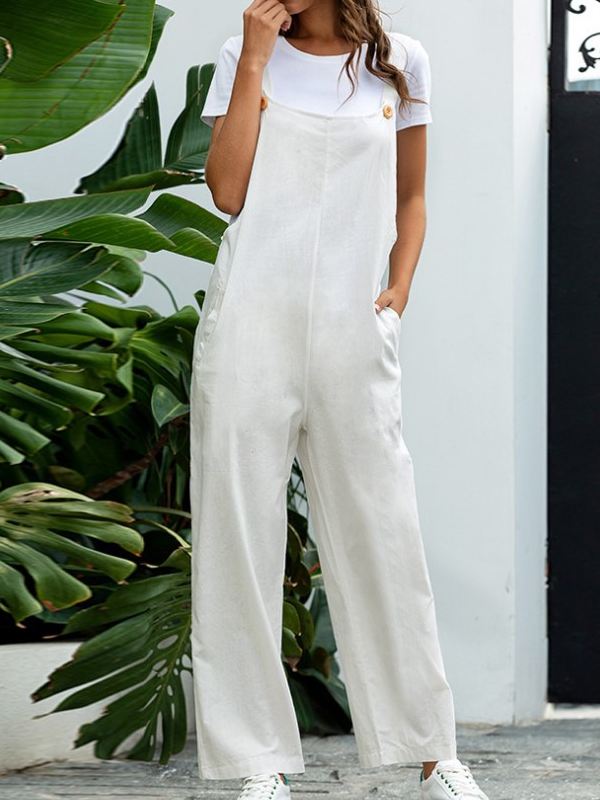 Women's Casual Overalls Loose Long Pants