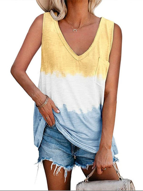 Women Casual Tie Dye Tank Top
