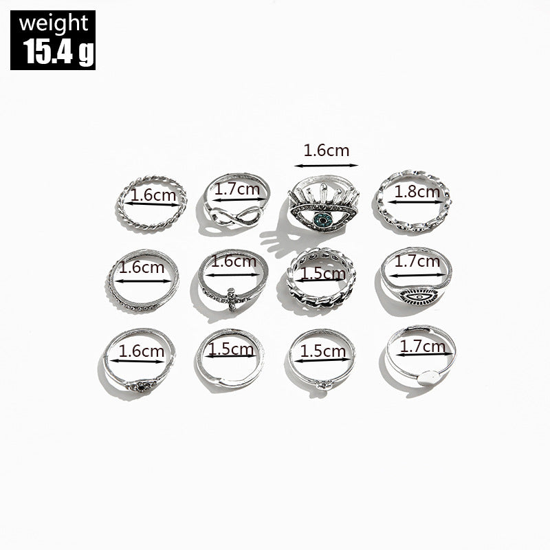 Female Design Rings Silver Fashionable Simple Jewelry Set