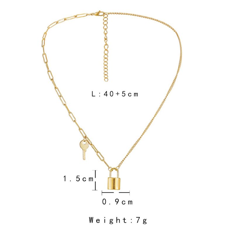Female Hot Necklaces Women Gold Key Choker Design Jewelry
