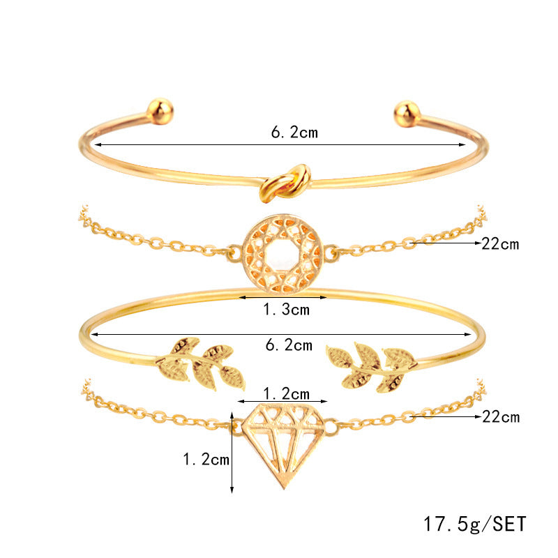 Female Bohemia Bracelets Women Gold Design Jewelry Set