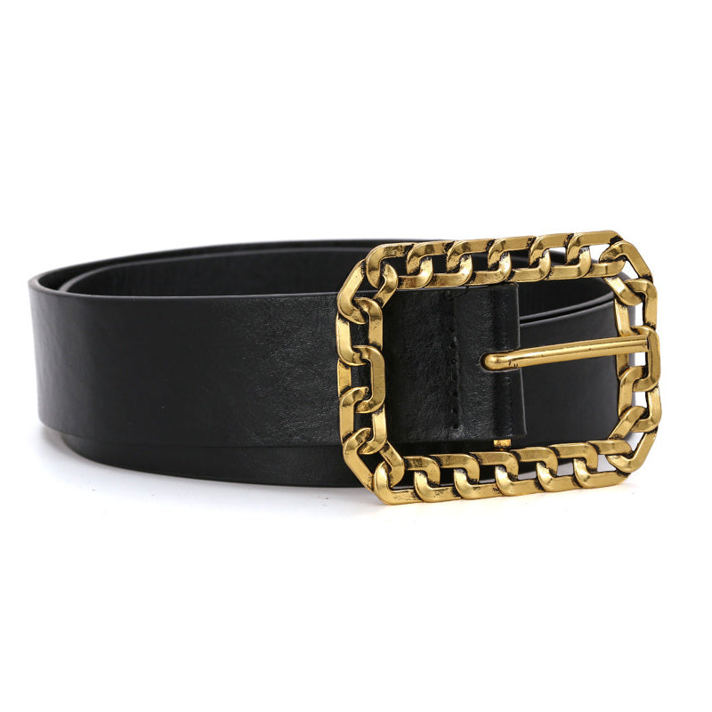 Women Design Dress Belt Hot Square Metal Belt