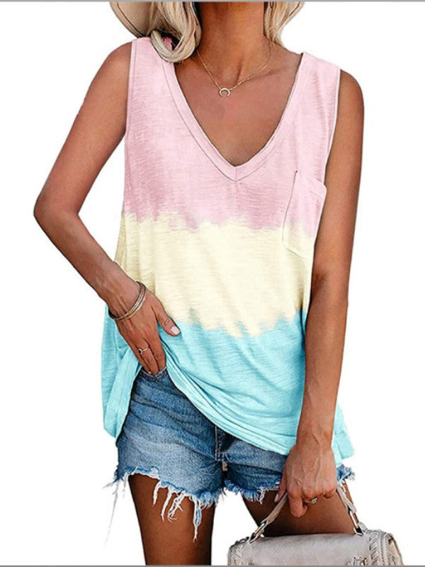 Women Casual Tie Dye Tank Top