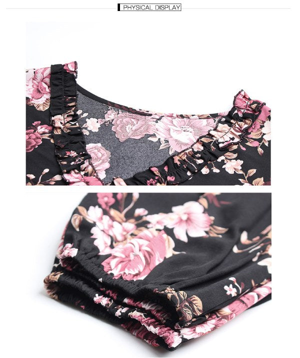 Women's Fashion Top Casual Flower Plus Size Shirt