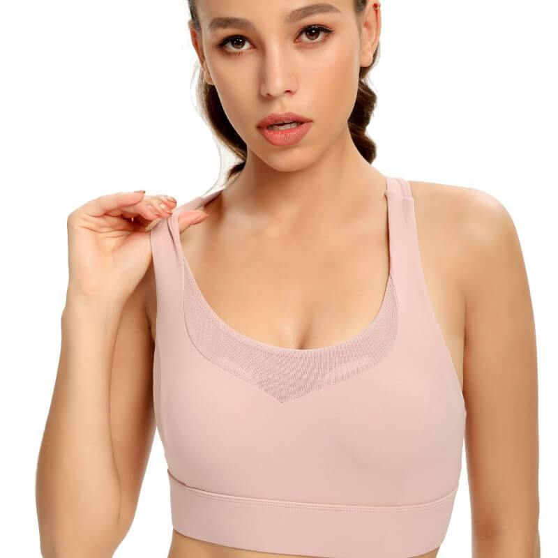 Womens Sports Bra Wireless Bra Racerback Removable Pads Workout Active Yoga Sports Bra - CHALIER