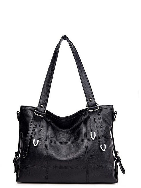 Women Solid Simple Shoulder Handbag