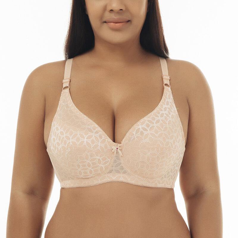 Womens Full Figure Plus Size MagicLift Original Wirefree Support Fashion Plus Size Bra - CHALIER