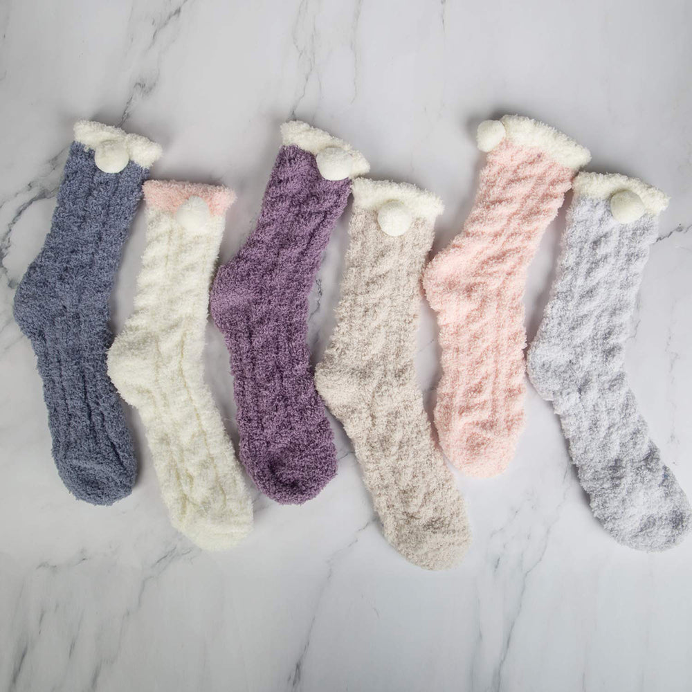 Womens Fuzzy Christmas Socks Winter Fluffy Cozy Soft Slipper Socks Gifts 6 Pairs