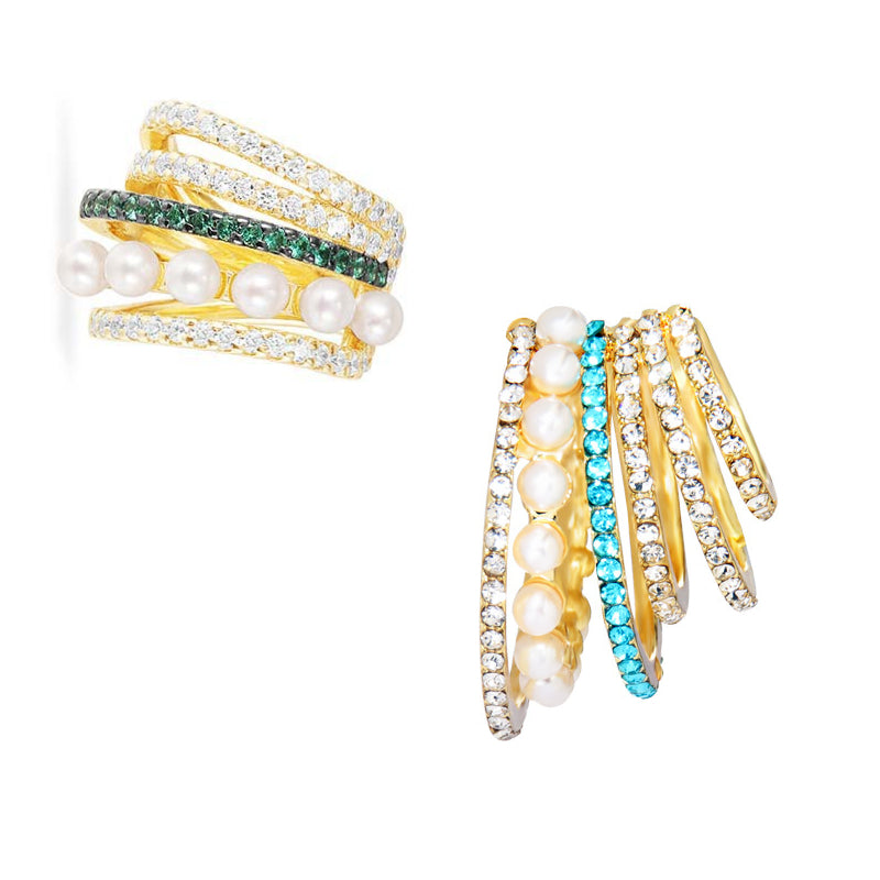 Female Fashionable Earrings 2 PCS Gold Women Wire Ea-loop