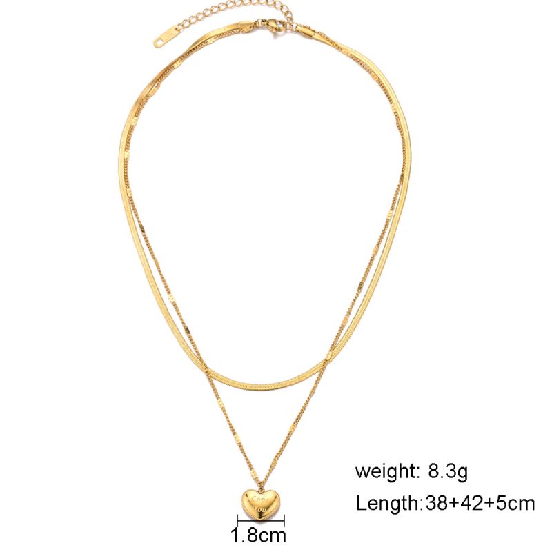 Female Layered Necklaces Women Gold Hot Heart Choker Jewelry