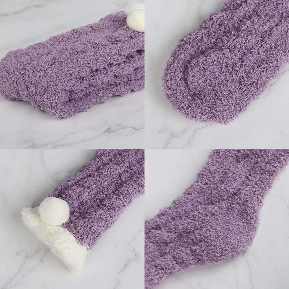 Womens Fuzzy Christmas Socks Winter Fluffy Cozy Soft Slipper Socks Gifts 6 Pairs