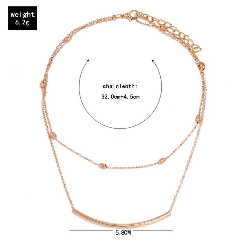 Female Layered Necklaces Women Gold Simple Choker