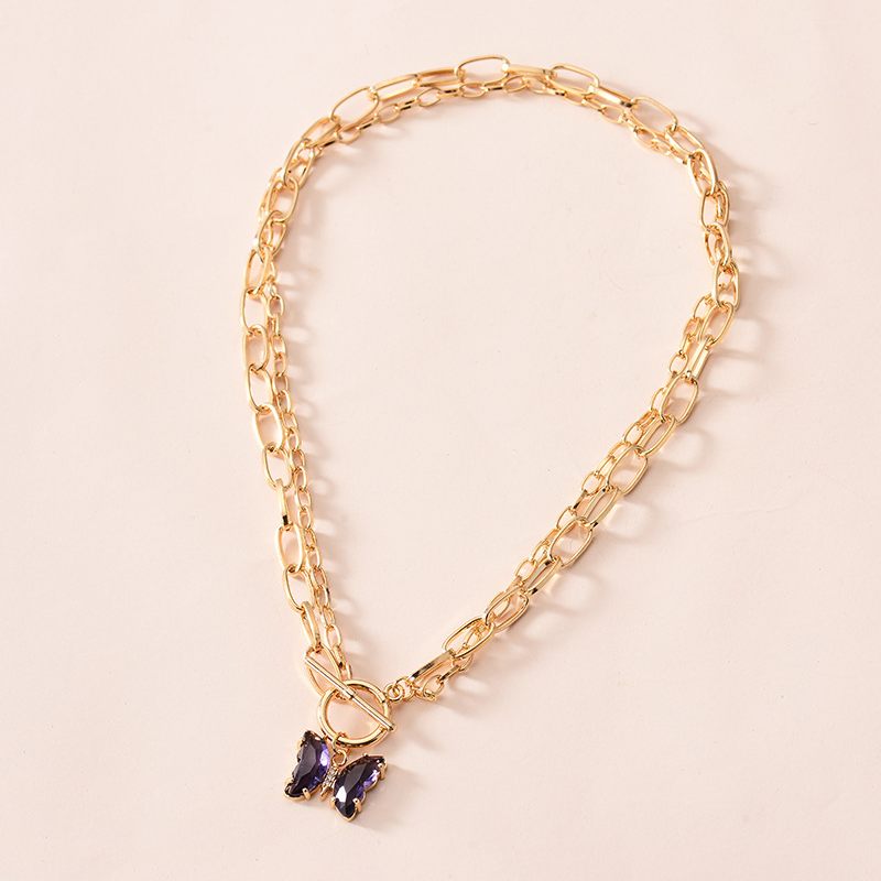 Female Hot Necklaces Women Gold Butterfly Choker Jewelry