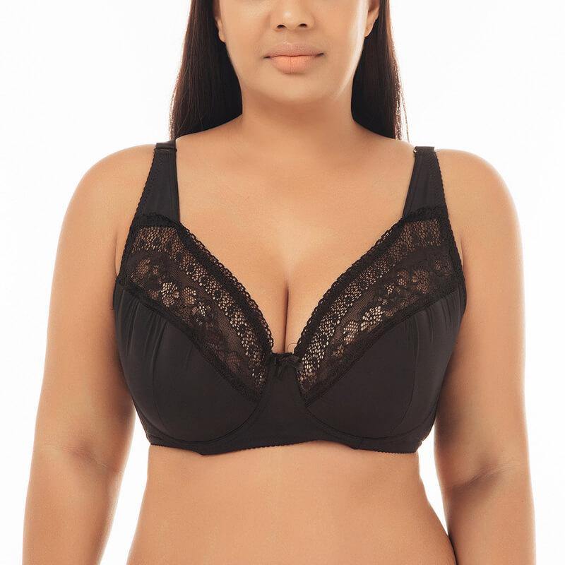 Women Puch Up Floral Lace Plus Size Comfort Bra - CHALIER
