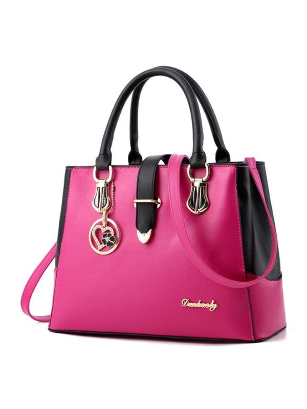 Women's Color Block Heart-shaped Letter Floral PU Leather Handbags