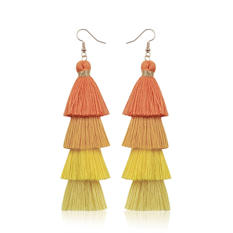 Female Bohemia Earrings Women Fashion Tassels Drop Earrings