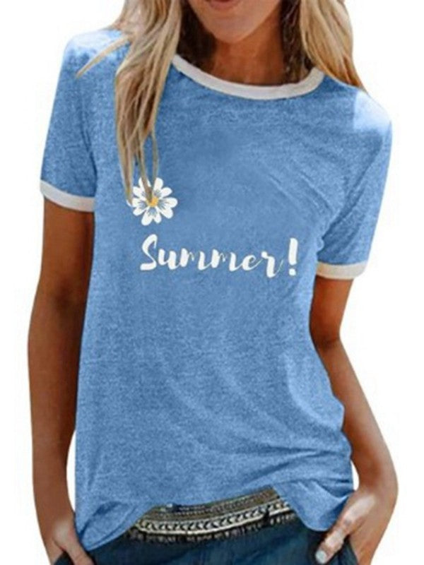 Women Casual Simple Short Sleeve T-Shirt