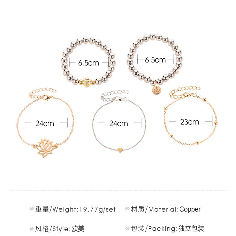 Female Bohemia Bracelets Women Gold Hot Jewelry Set