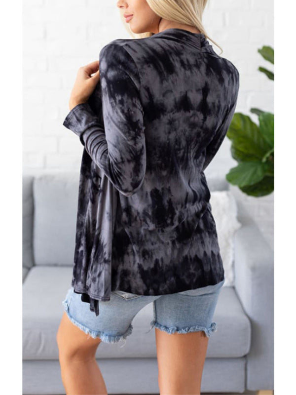 Women's Fashion Outwear Tie-Dye Design Coat