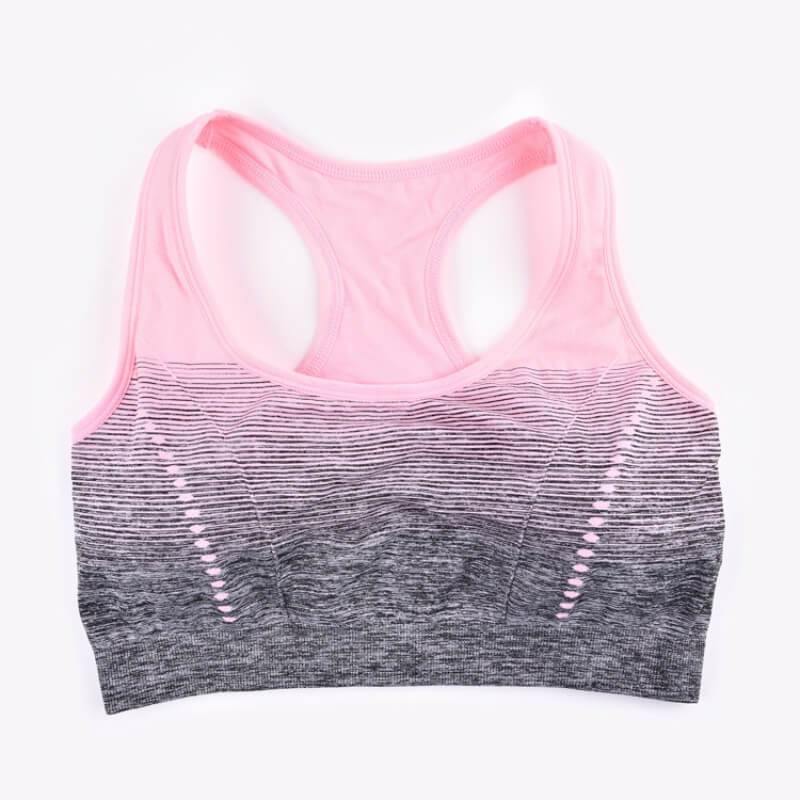 Women Medium Support Two Tone Racer Back Jockey Sports Yoga Padded Bra - CHALIER