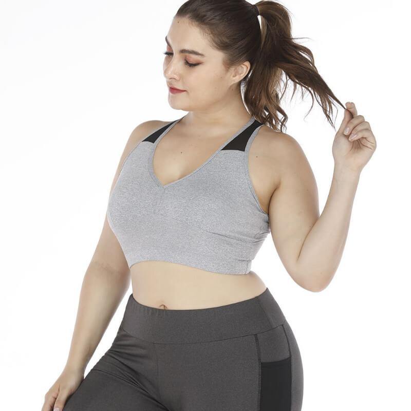 Women Plus Size Sports Bra Full Coverage Yoga Workout Bra - CHALIER
