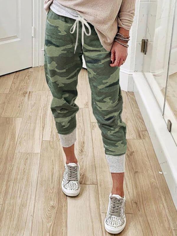 Chalier Gray Camo Print Knit Sport Pants - CHALIER