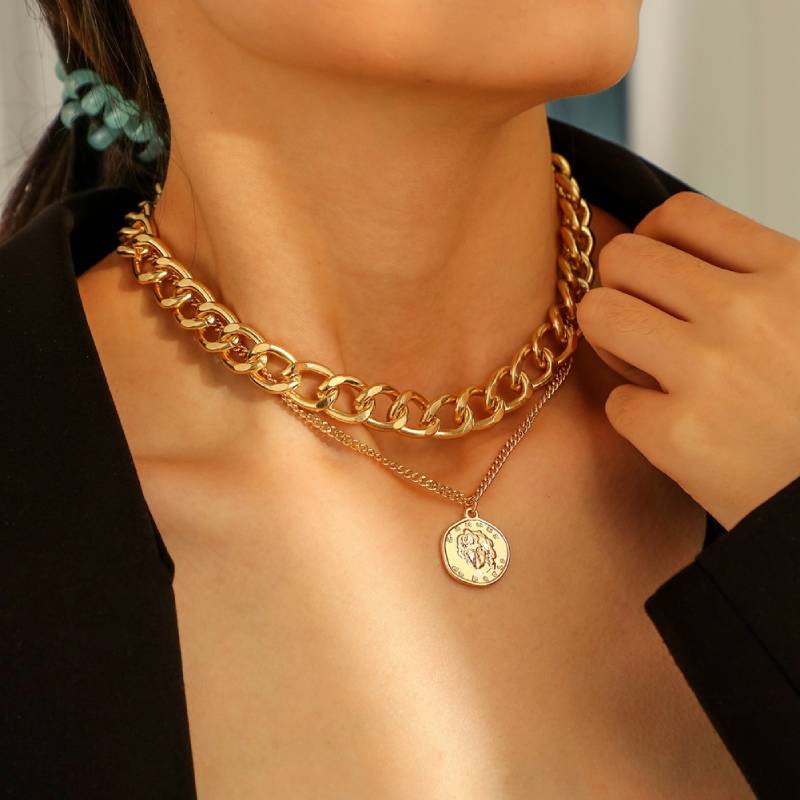 Female Hot Layered Necklaces Women Gold Choker Design Jewelry
