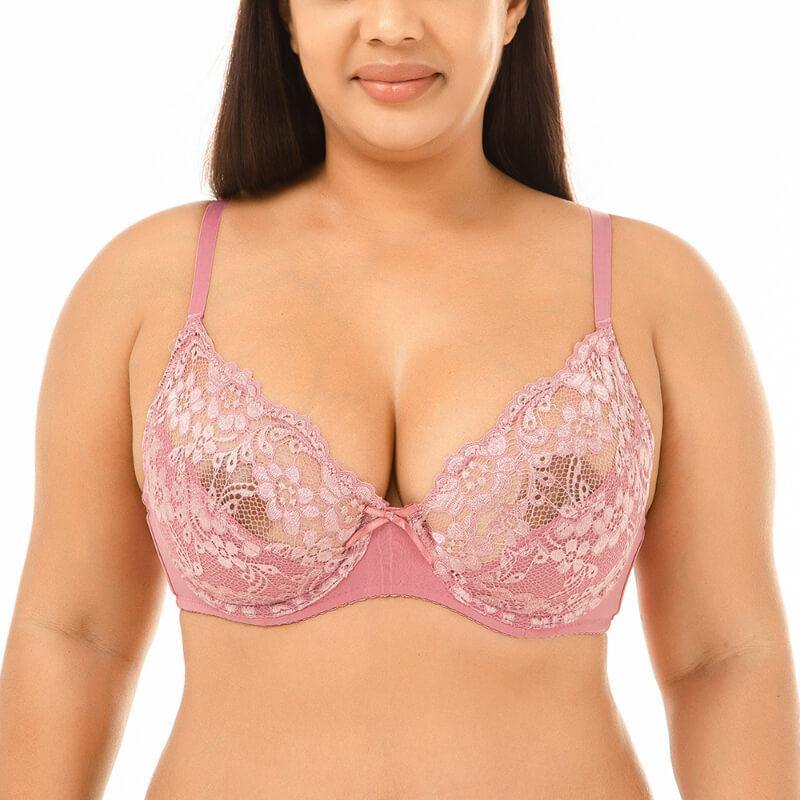 Summer Womens Plus Size Ultrathin Sexy Lace Ultimate Lift and Support Fashion Underwire Bra - CHALIER