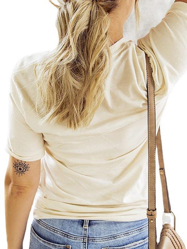 Women Cartoon Printed Casual Short Sleeve T-Shirt - CHALIER