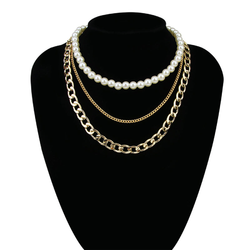 Female Layered Necklaces Women Pearl Design Choker Jewelry