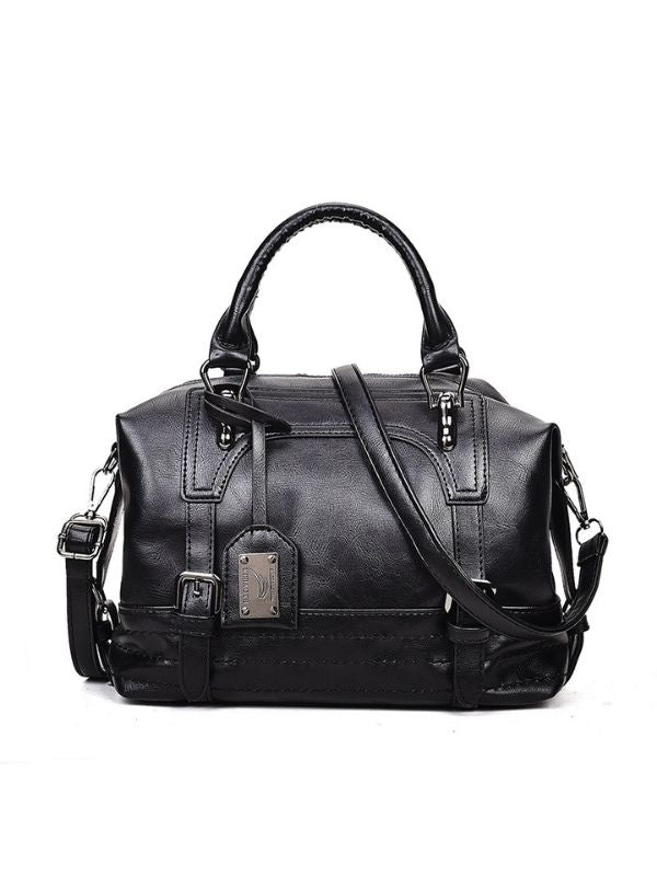 Women's Solid PU Leather Handbags