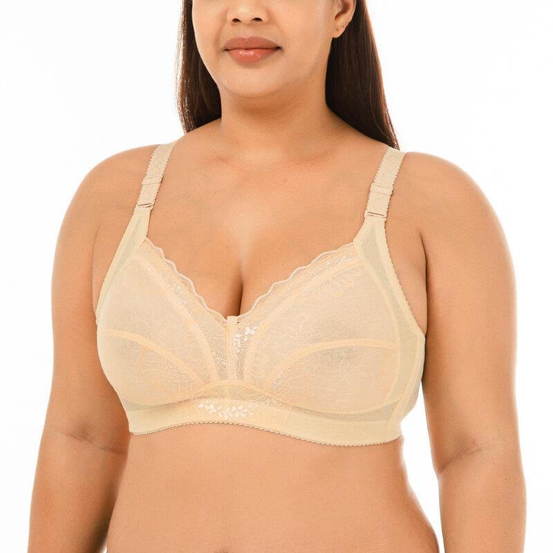 Women Plus Size Wirefree Push Up Breathable Sexy Bra - CHALIER