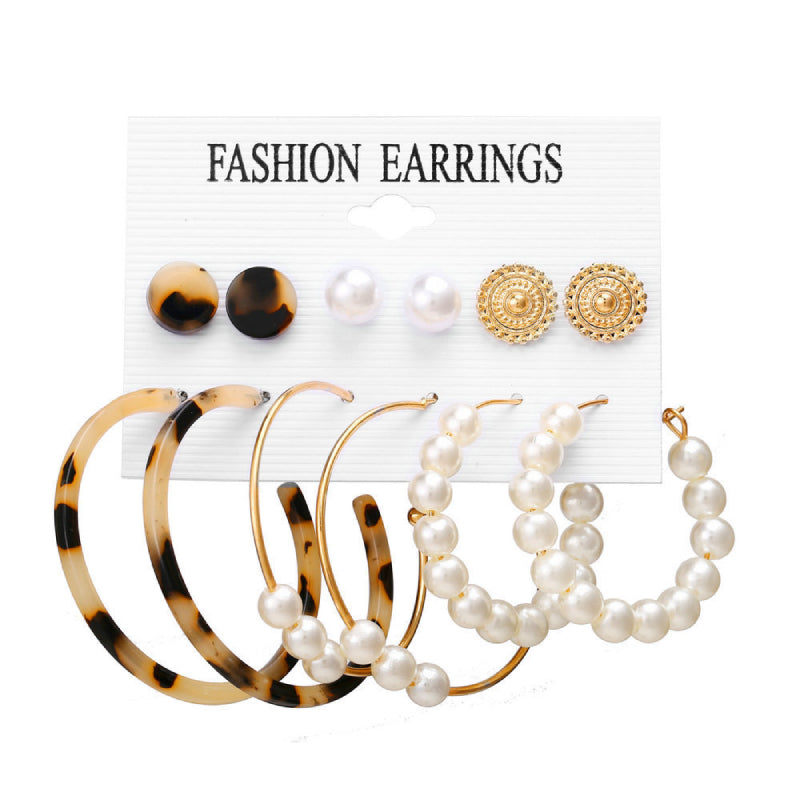 Female Hot Earrings Drop Pantherine Hoops Earrings 12PCS Sets