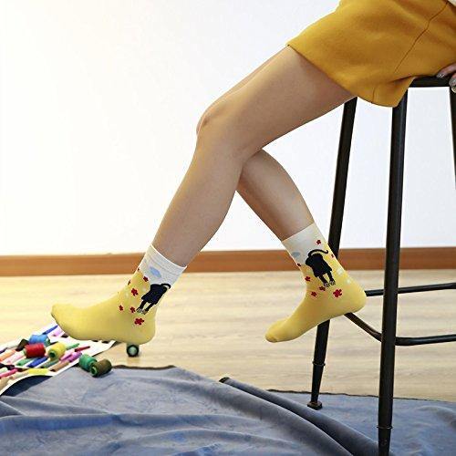 Womens Colorful Cute Cat Animals Fashion Crew Socks - CHALIER