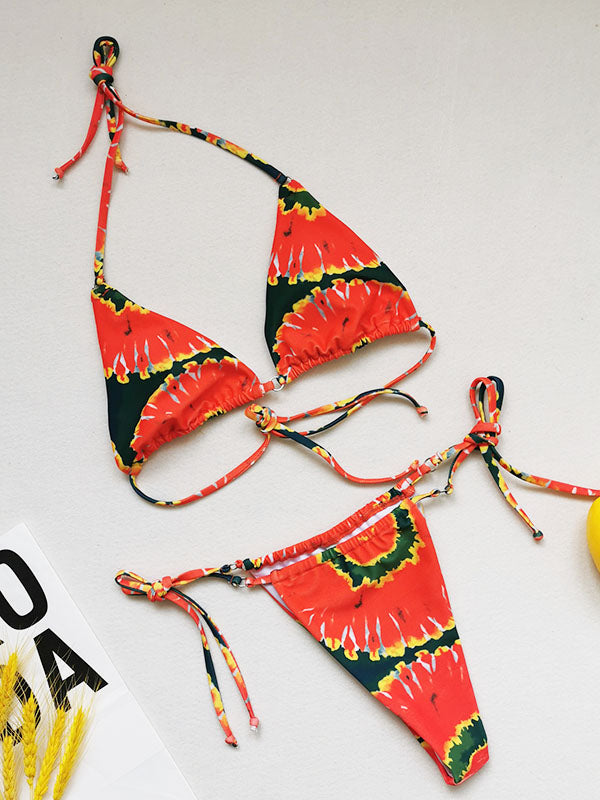 Sexy Bikini Soft Triangle Cup Drawstring Two-Piece Swimsuits