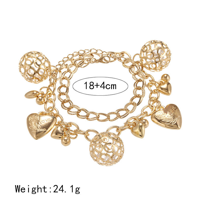 Female Fashionable Drop Bracelets Design Heart Jewelry