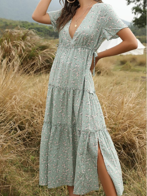 Women's Fashion Dress Floral Long Dress