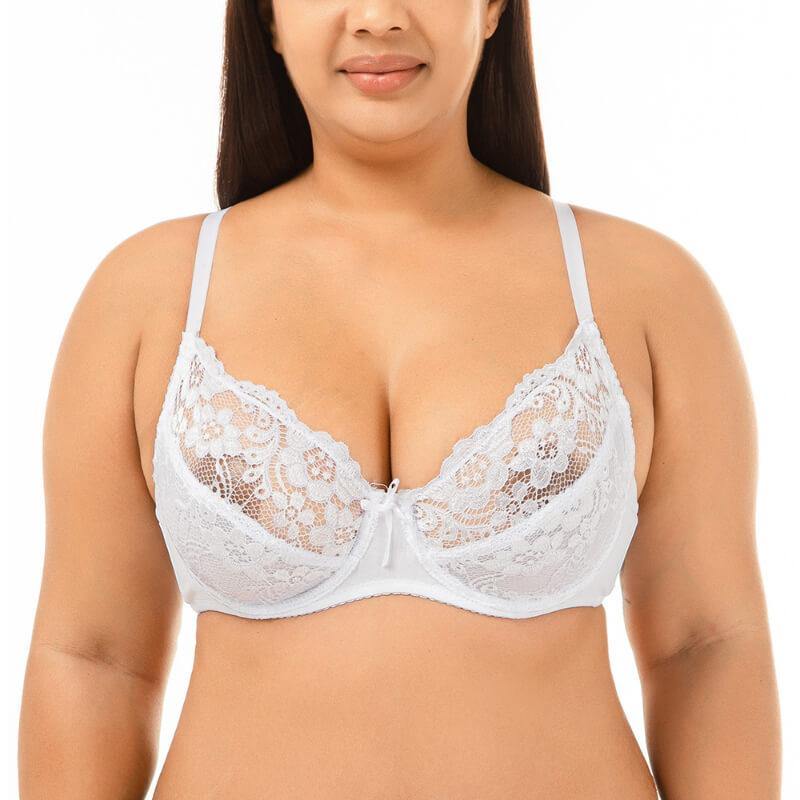 Summer Womens Plus Size Ultrathin Sexy Lace Ultimate Lift and Support Fashion Underwire Bra - CHALIER