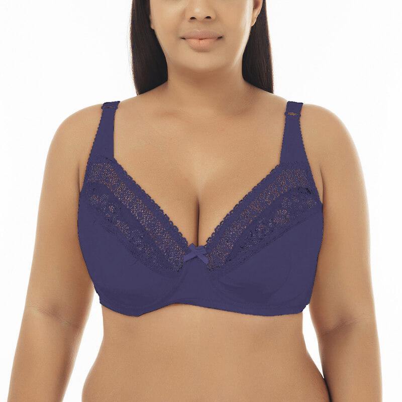 Women Puch Up Floral Lace Plus Size Comfort Bra - CHALIER