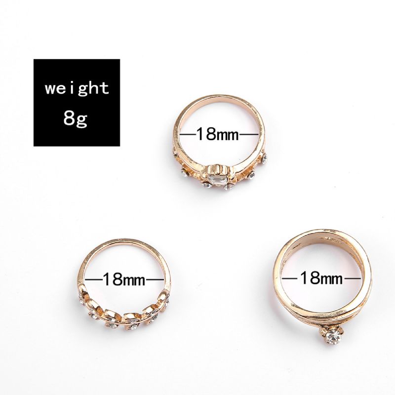 Female Fashionable Rings Woman Design Gold Jewelry Set