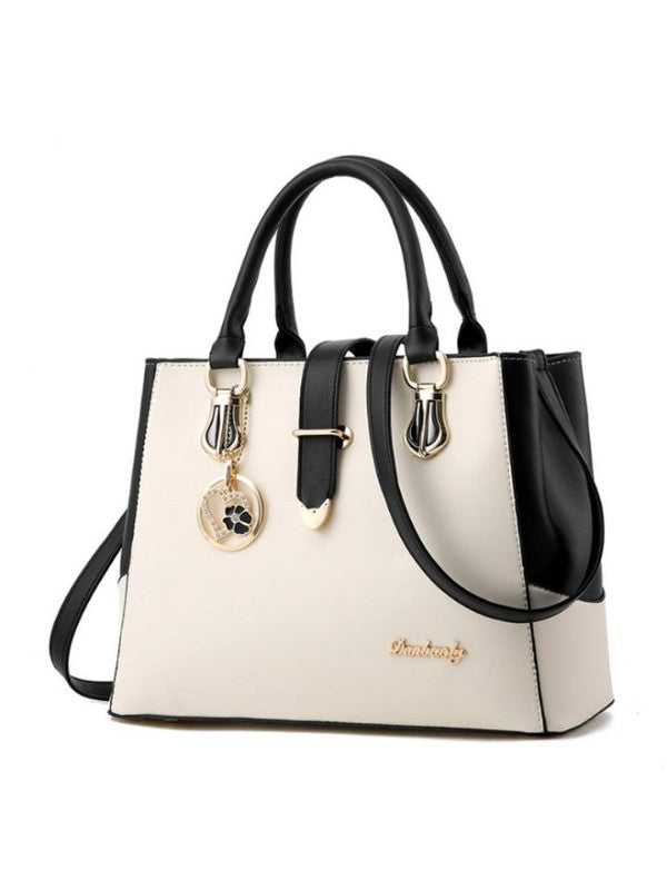 Women's Color Block Heart-shaped Letter Floral PU Leather Handbags