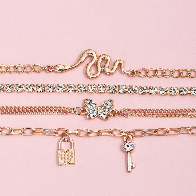 Female Design Bracelets Women Hot Gold Snack Jewelry Set