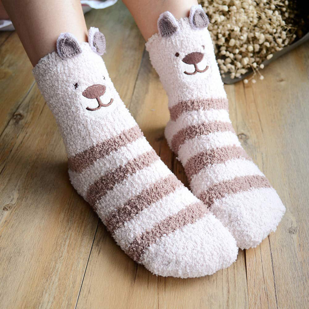 Womens Fuzzy Christmas Socks Winter Soft Slipper Cozy Fluffy Socks Gifts 6 Pairs