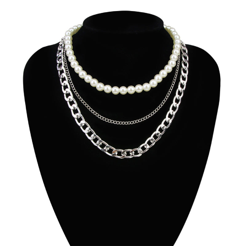 Female Layered Necklaces Women Pearl Design Choker Jewelry
