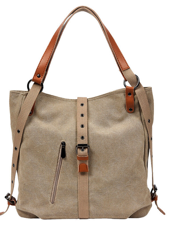 Canvas Backpack-Shoulder Bag With Extra Large Capacity