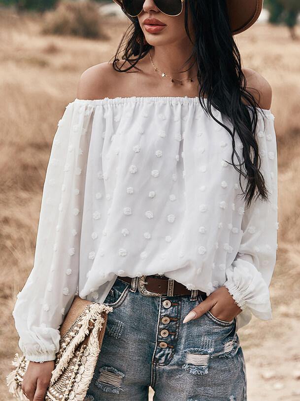 Women Off The Shoulder Top&Blouse - CHALIER