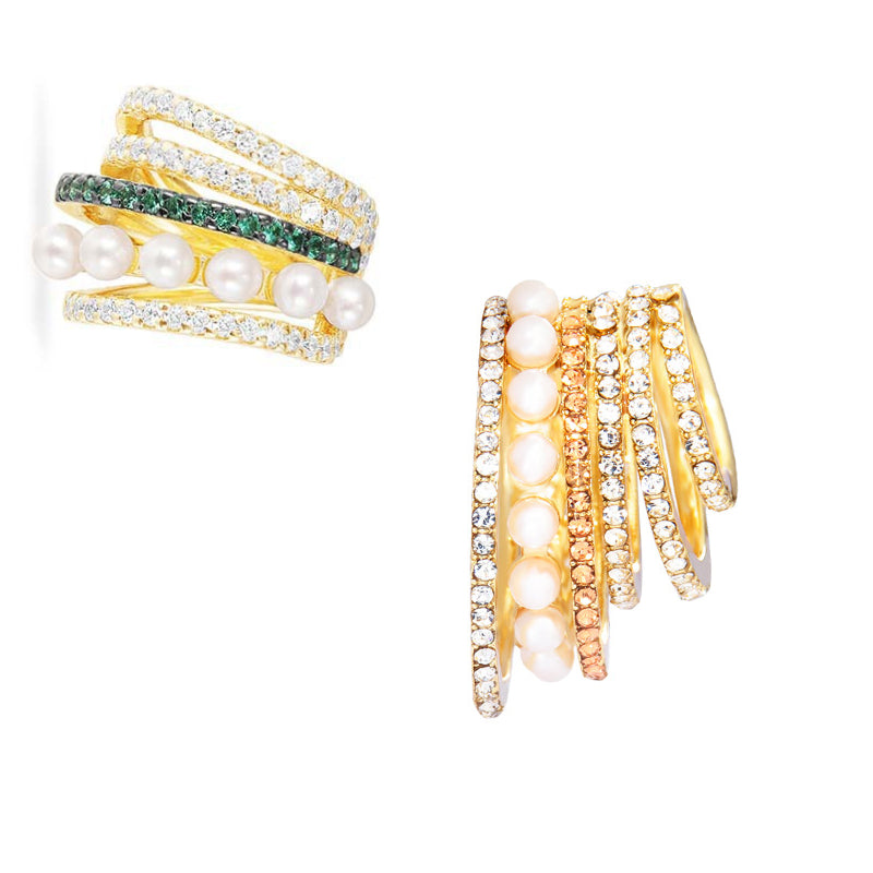 Female Fashionable Earrings 2 PCS Gold Women Wire Ea-loop