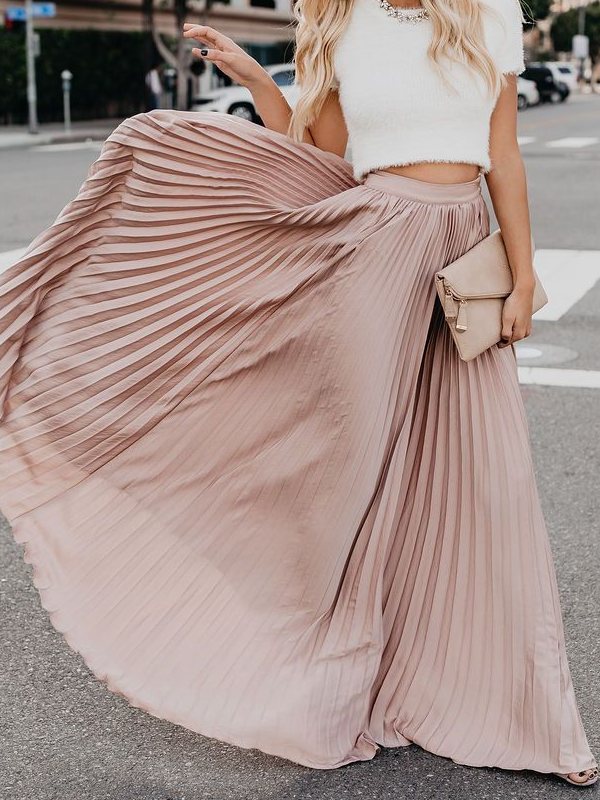 Women's Pleated Skirt Retro Fashion Skirt