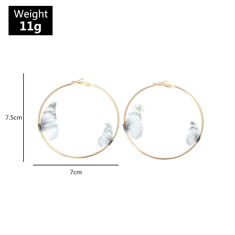 Female Design Earrings Women Fashion Hoop Butterfly Drop Earrings