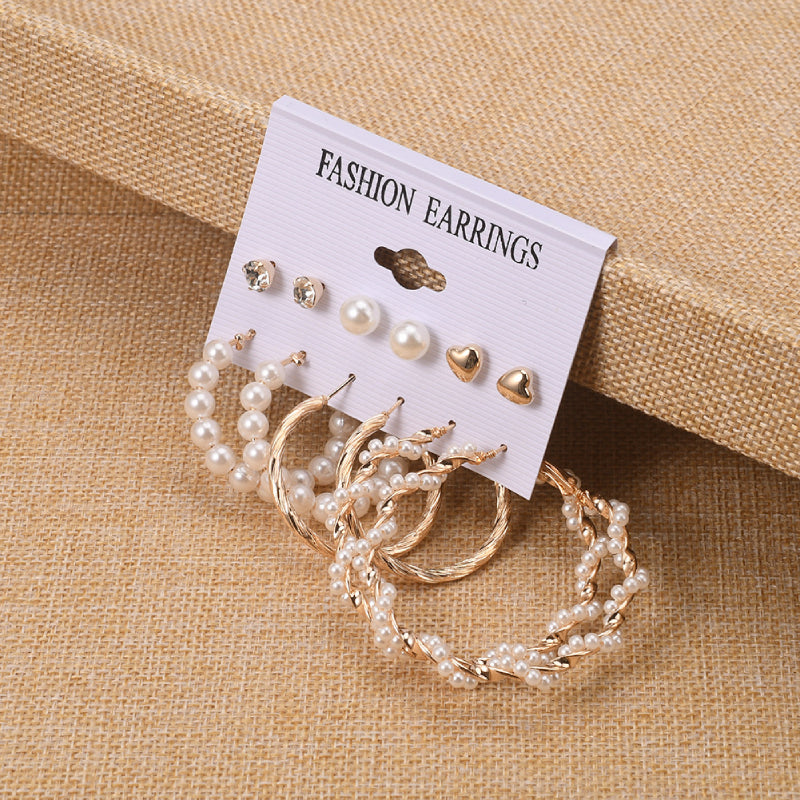 Female Hot Earrings Gold Hoops Drop Earrings Sets
